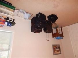 luggage. sewing machine