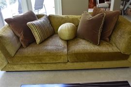 Swaim 1075 Luxury Sofa Set of 2; The size of these refined sofa's are extra deep for ultimate family comfort. They have been customized to a width of 96", a depth of 45.5" and a height of 28.5/38". Covered in a luxury Chenille fabric.