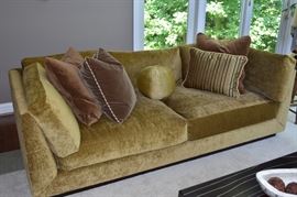 Swaim 1075 Luxury Sofa Set of 2; The size of these refined sofa's are extra deep for ultimate family comfort. They have been customized to a width of 96", a depth of 45.5" and a height of 28.5/38". Covered in a luxury Chenille fabric.