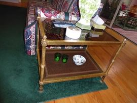 023 pair glass top side tables insuite with #022 above