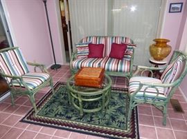 024 Painted bamboo patio set