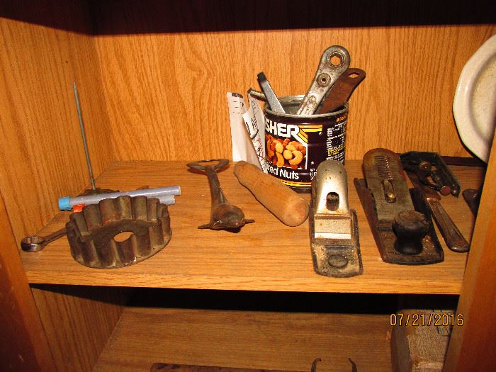 WOOD PLANES, WRENCHES, BOTTLE OPENER