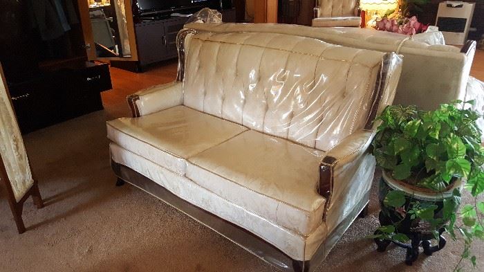 Vintage white love seat