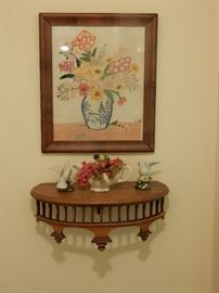 DECORATIVE SHELF AND EMBROIDERED PICTURE
