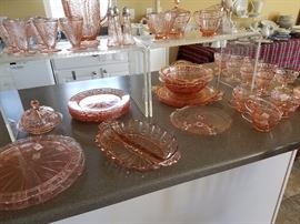 Depression Glass, cherry blossom, Doris & others