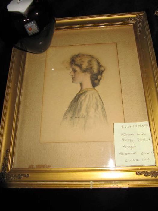 Beautiful Embossed Etching by A. G. Learned circa 1910