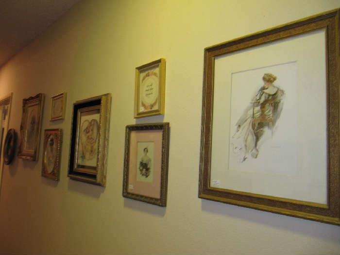 A wall of Fisher illustrations