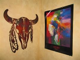 Large cut metal skull