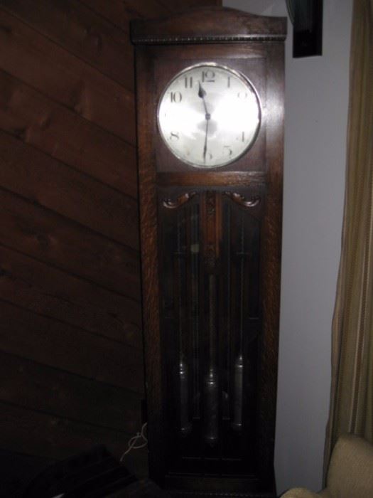 Antique oak Mission Arts & Crafts Tall Clock
