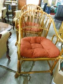 Pair of bamboo chairs with cushions, very good condition!