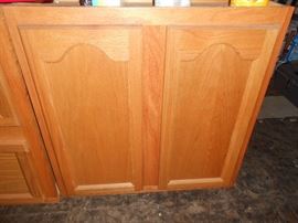 More upper cupboards, oak
