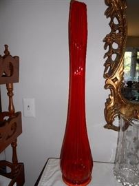 TALL Red/Orange vase - about 28 inches