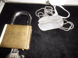 Old lock, and "real" dog tags