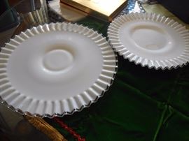 Larger and Smaller Fenton Silvercrest Serving Platters, very beautiful!