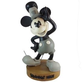 Large Disney Big Figs "Steamboat Willie" Figurine on Stand, Hand Painted and Made of Heavy Composite Material
Condition: Good, nose has been damaged and repaired
Shipping: Yes
Size: 21.5" with stand
