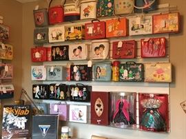 Collectible lunch boxes and Barbies