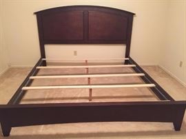 king bed,  also nearly new mattress and box springs