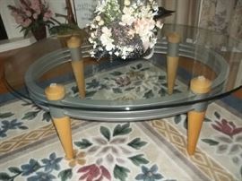 glass top coffee table