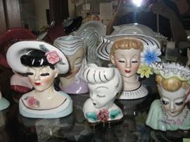 Large collection of Ladies Head Vases