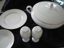 White dishes with 18 place settings. Great for weddings.