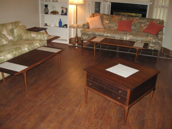Mid century end tables and coffee tables