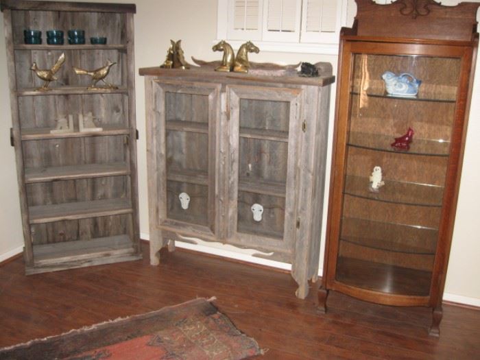 Barn furniture and antique oak china cabinet