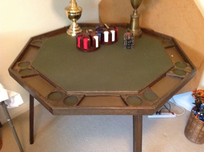 Fun vintage poker table