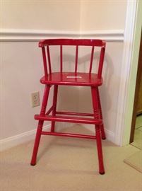 Cute red spindle chair