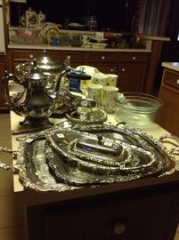 Oneida Silverplate serving pieces, coffee pot and more