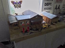 Hand made general store and gas station. Excellent condition and attention to detail.   Also a replica tobacco barn