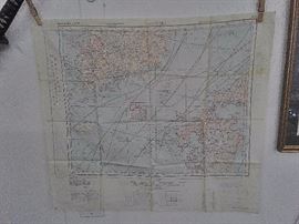 WWII silk map of Nagasaki. From the war department.