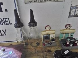 Vintage oil bottles
