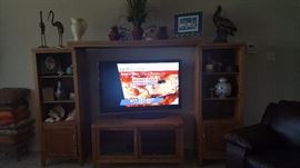 Entertainment Center, the T.V., in this picture is not for sale.