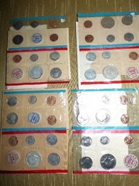 Proof coins for various years
