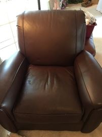 Leather chair and ottoman