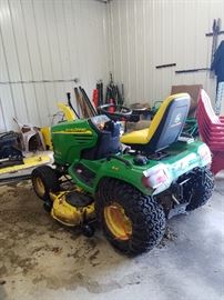 John Deere 4x4 54" mower deck, snow plow and snow blower