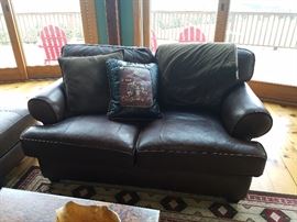 Arhaus Hadley leather love seat