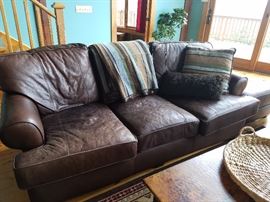 Arhaus Hadley leather sofa