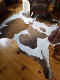 One-of-a-kind natural Hair on Cowhide 102"x90" rug Sunland Home Decor