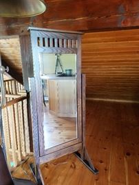 Mission style full length floor mirror