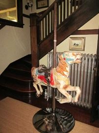 Carousel horse, pole, and base from Kiddie Land in Birmingham