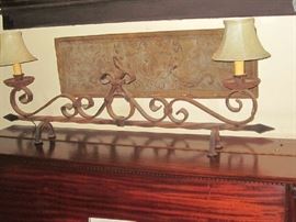 wrought iron double lamp