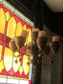 brass chandelier from Greek Orthodox Church 