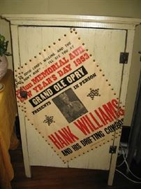 Cabinet with Hank Williams poster and motif designed by Terry McKee