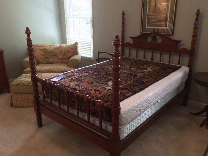 Lillian Russell bed by Davis Cabinet Company, Nashville, Tn, rug handmade Oriental . 