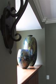 2 Glass & Signed Vessels