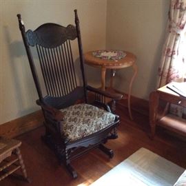 Glider Rocker, corner parlor table & night stand