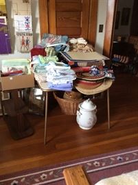 Bedding, Slop Jar & baskets