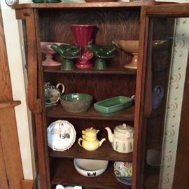 Top 2 shelves are Red Wing items & a few teapots