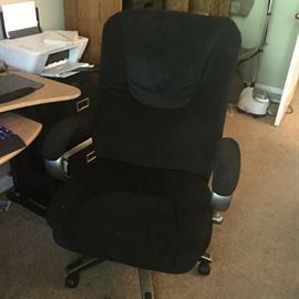 Black fabric high back big and tall executive desk chair